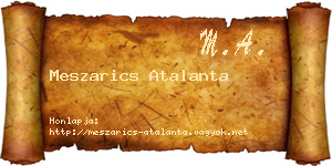 Meszarics Atalanta névjegykártya